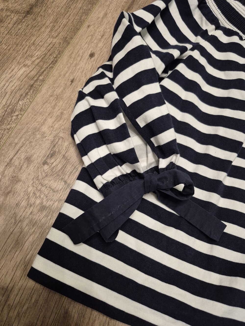 JCrew Women's Navy Nautical Coastal Striped Off Shoulder Blouse Size Small - Picture 6 of 8